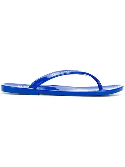 Ea7 Thong-strap Flip Flops In Blue