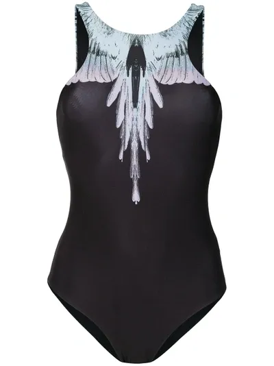 Marcelo Burlon County Of Milan Wing Racerback Swimsuit In Black