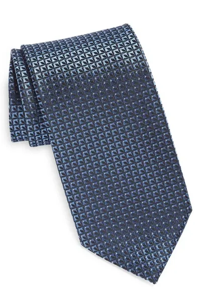 Zegna Ties Cento Fili Silk Jacquard Tie In Blue