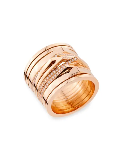 Repossi Antifer 18kt Rose Gold Ring With Diamonds