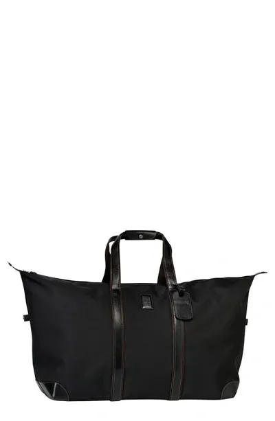 Longchamp Boxford Canvas & Leather Travel Bag In Black