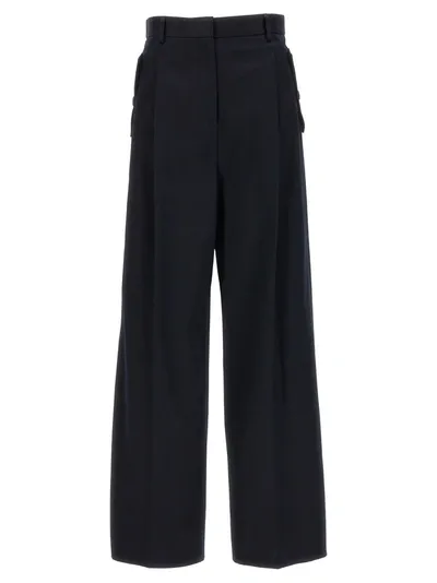 Lanvin Loose Leg Front Pleat Pants Blue