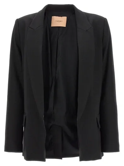 Twinset Single-breasted Blazer Jacket Jackets Black