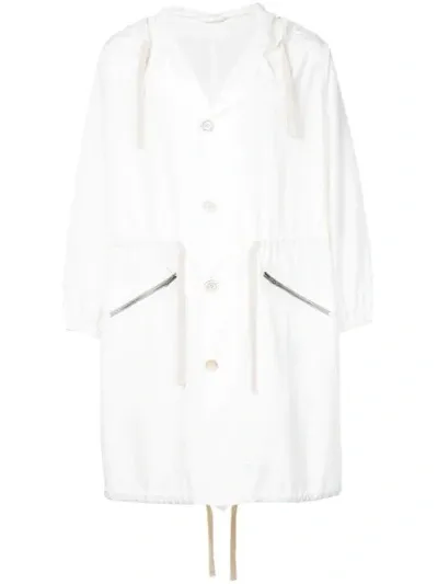 Cerruti 1881 Hooded Rain Coat In White