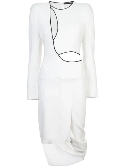 Haider Ackermann Cutout Asymmetric Dress In White