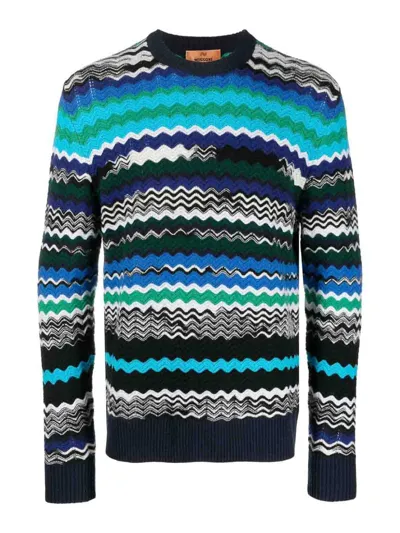 Missoni Zigzag-woven Wool-blend Jumper In Black