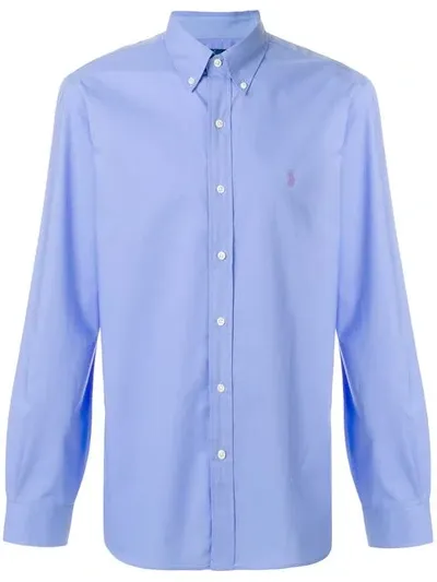 Ralph Lauren Button-down Logo Shirt In Blue