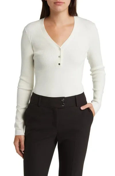 Hugo Boss Ribbed Sweater In White