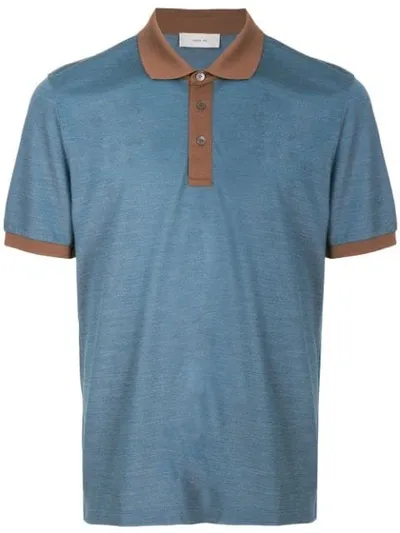 Cerruti 1881 Contrast Detail Polo Shirt In Blue