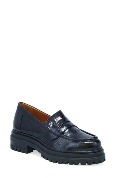 Miz Mooz Legend Platform Loafer In Black Patent