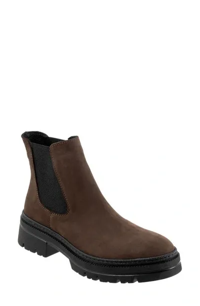 Bueno Darla Lug Chelsea Boot In Brown Nubuck