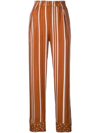 Stine Goya Spots And Stripes Print Trousers In Orange