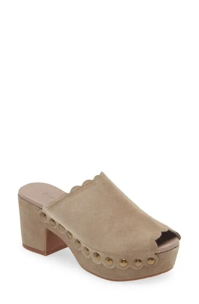 Chocolat Blu Genessis Platform Sandal In Taupe Suede