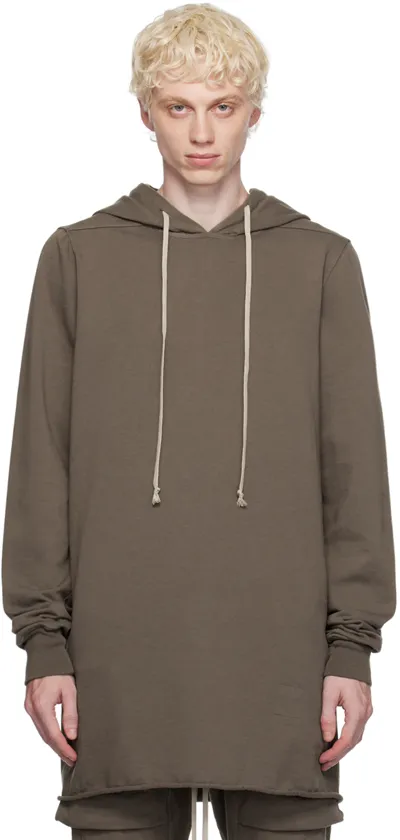 Rick Owens Drkshdw Gray Pullover Hoodie In Brown