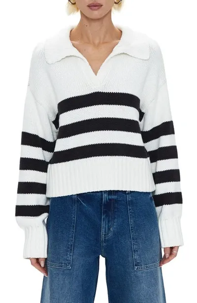 Pistola Arlo Stripe Cotton Polo Sweater In Multi