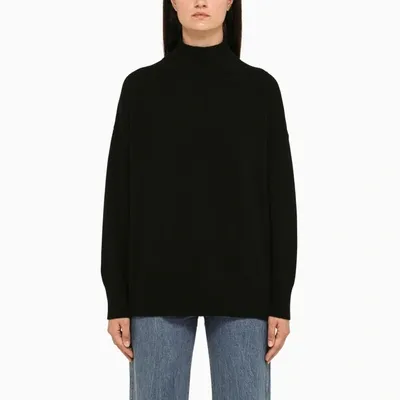 Roberto Collina Black Turtleneck In Wool And Cashmere