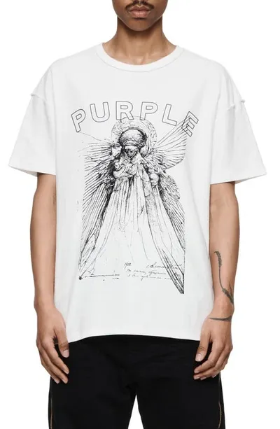 Purple Brand Inside Out Graphic T-shirt In White Fabric