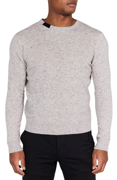 Redvanly Bordon Fleck Merino Wool Crewneck Sweater In Foggy