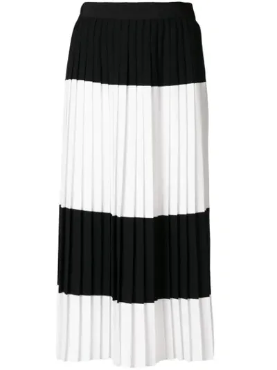 Mantù Colour Contrast Pleated Skirt In Black