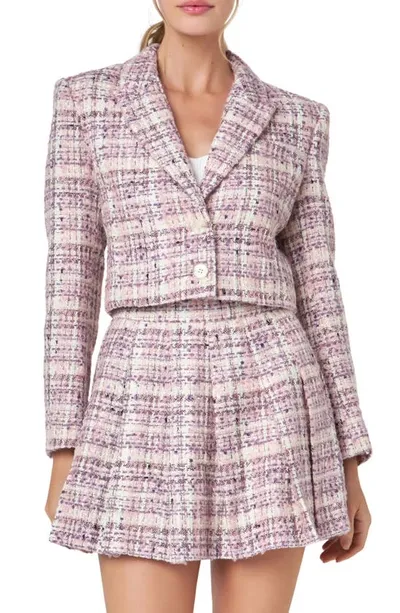 English Factory Tweed Crop Two-button Blazer In Multi