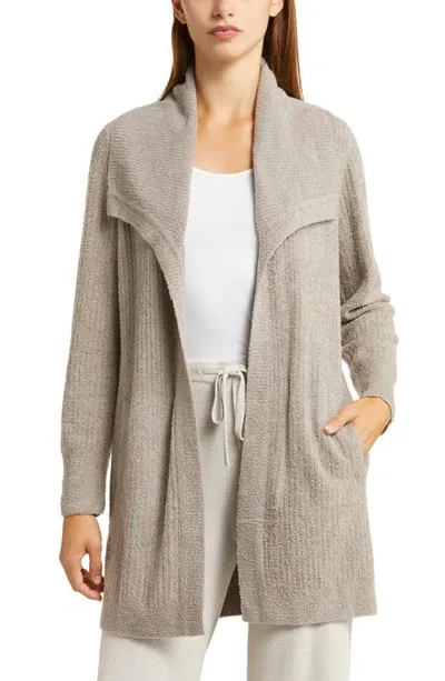 Barefoot Dreams Cozychic Lite Ribbed Drape Cardigan In Beach Rock