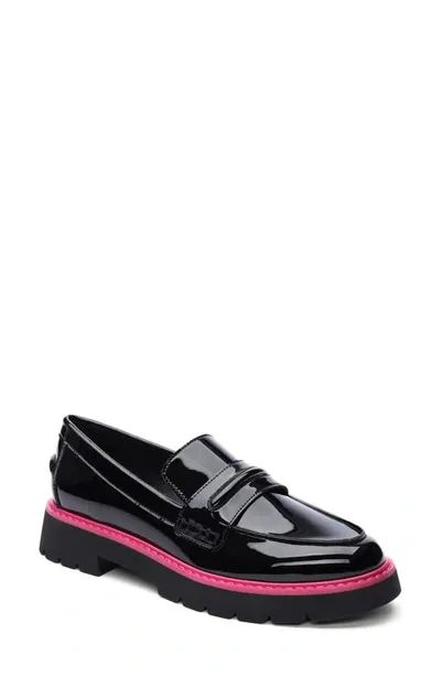 Sanctuary Westside Loafer In Black/pink