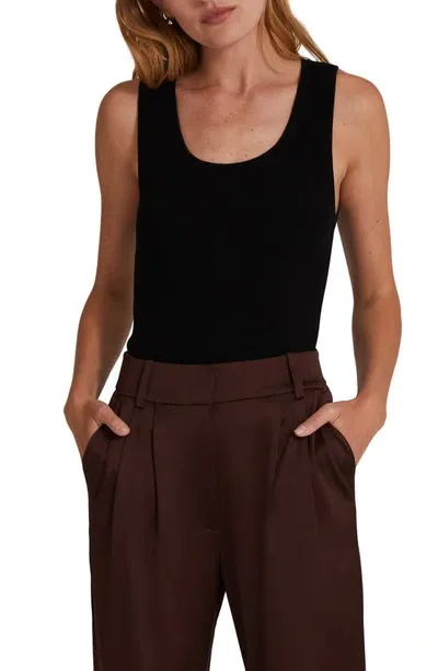 Favorite Daughter The Take It Easy Merino Wool Rib Tank In Black