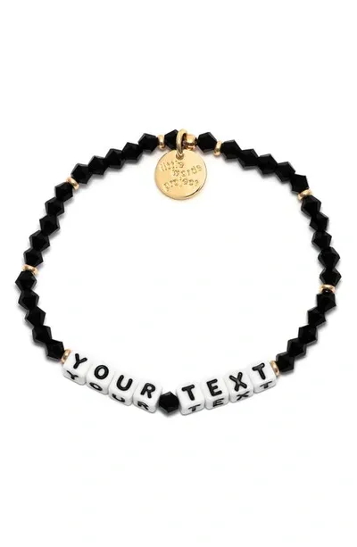 Little Words Project Jet Black Custom Beaded Stretch Bracelet