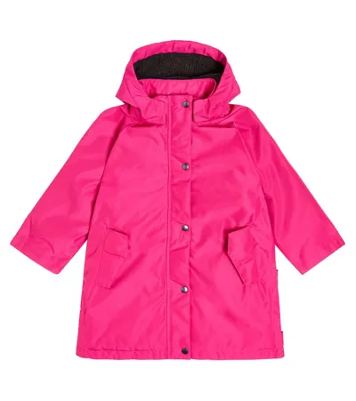 Molo Kids' Hooded Press Stud-fastening Coat In Pink