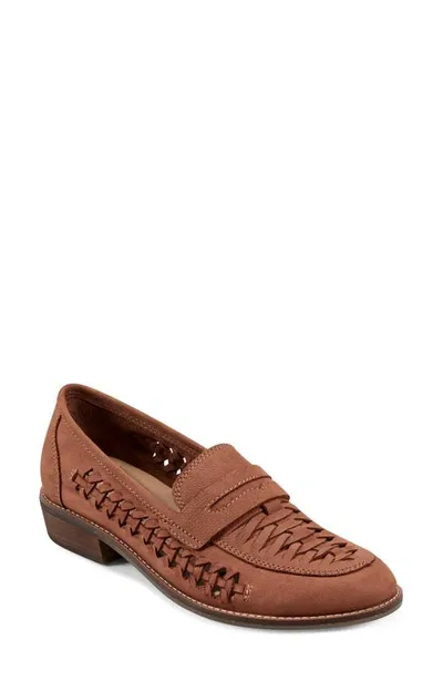 Earth Ela Woven Penny Loafer In Light Natural