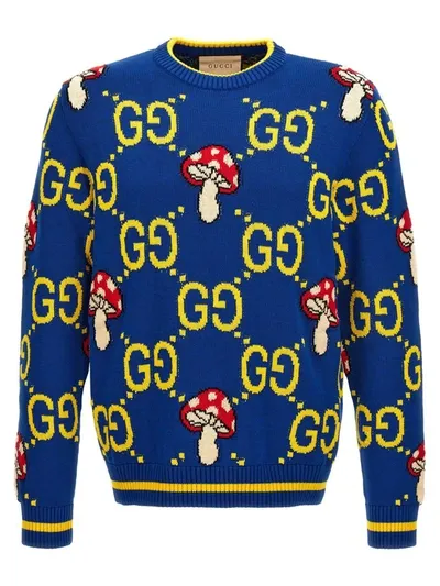 Gucci Gg Mushroom Sweater In Blue