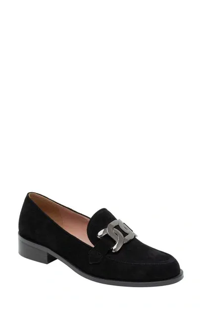 Linea Paolo Melise Chain Loafer In Black Suede