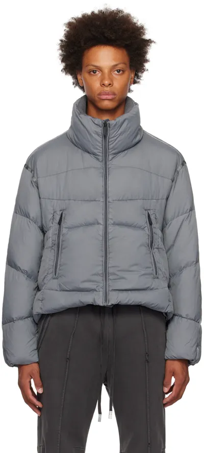 C2h4 Gray Volcano Down Jacket In Grey