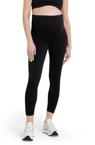 Ripe Maternity Tempo Stretch Nylon Crop Maternity Leggings In Black