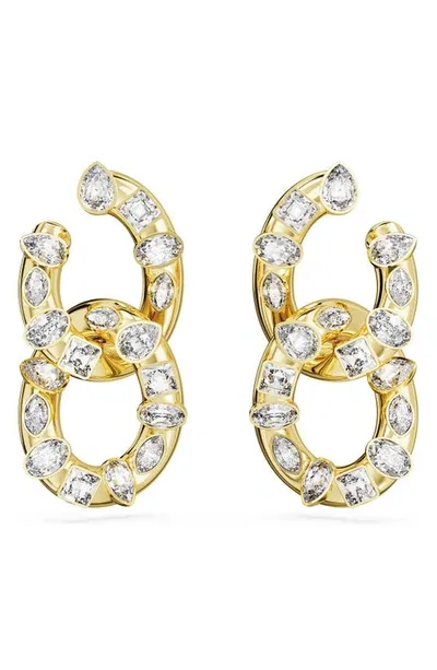 Swarovski Dextera Interlocking Drop Earrings In Gold