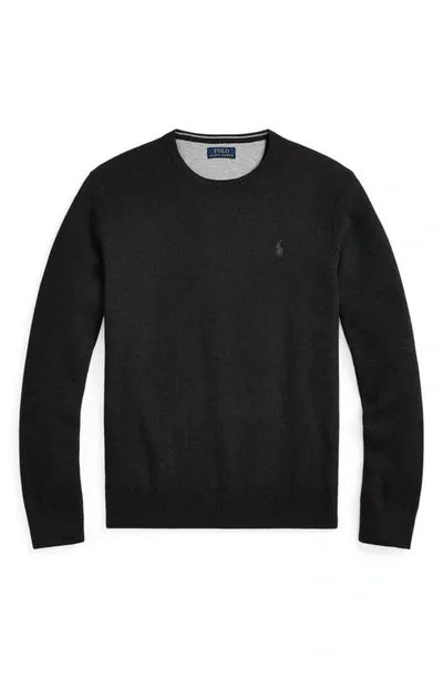 Polo Ralph Lauren Cotton Piqué Sweater In Dark Granite Hthr