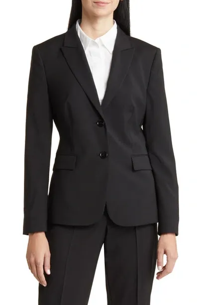 Hugo Boss Juleah Virgin Wool Blazer In Black