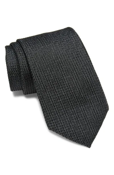 Nordstrom Trammel Textured Solid Silk Tie In Black