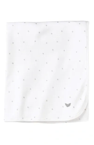 Petite Plume Kids' Stars Pima Cotton Baby Blanket In White