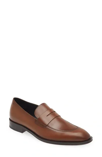 Hugo Boss Derreck Penny Loafer In Brown