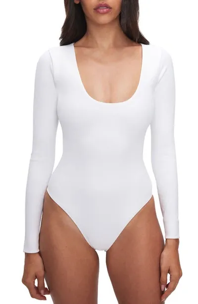 Good American Scoop Neck Bodysuit In White