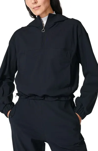 Sweaty Betty Arctic Explorer Half Zip Hoodie In Black