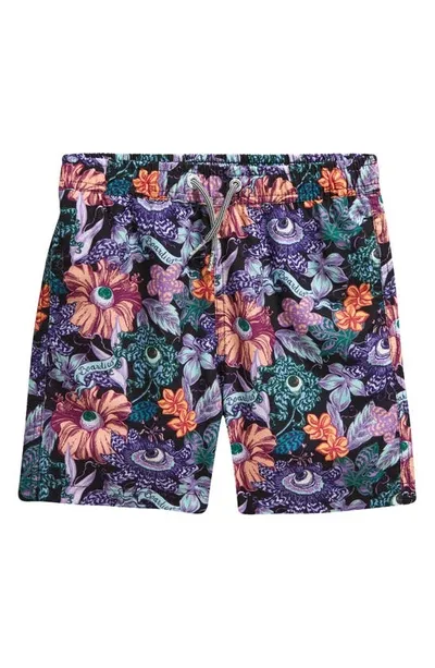 Boardies Kids' Tropical Eyeballs Ii Swim Trunks In Black Multi