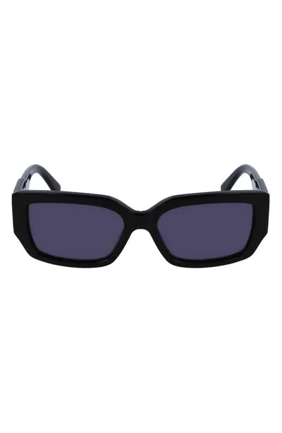 Lacoste 55mm Rectangular Sunglasses In Black