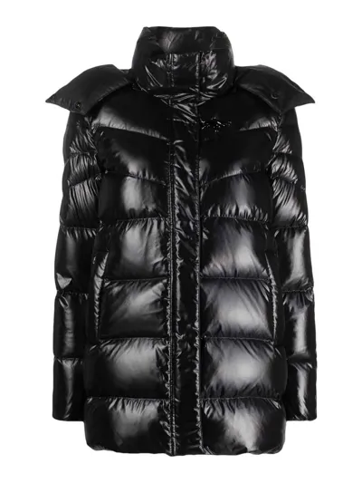 Fay Glossy Nylon Padded Jacket In Black