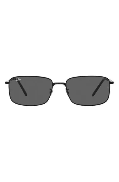 Ray Ban 57mm Rectangular Sunglasses In Black