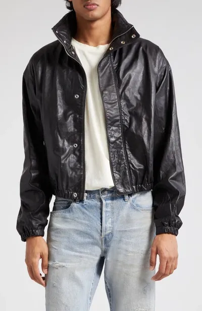 John Elliott Leather Jacket In Black