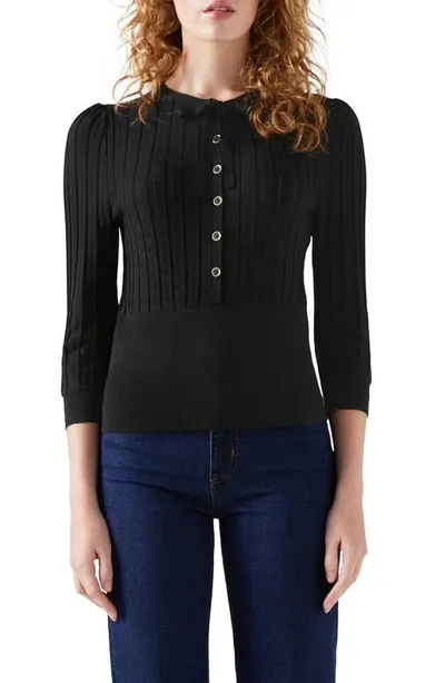 Lk Bennett Freida Knit Top In Black