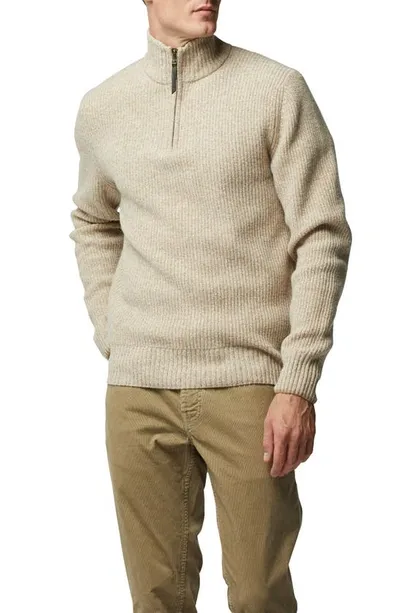 Rodd & Gunn Robbies Road Quarter Zip Sweater In Sand