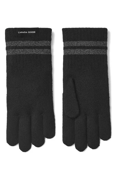 Canada Goose Barrier Merino Wool Gloves In Black